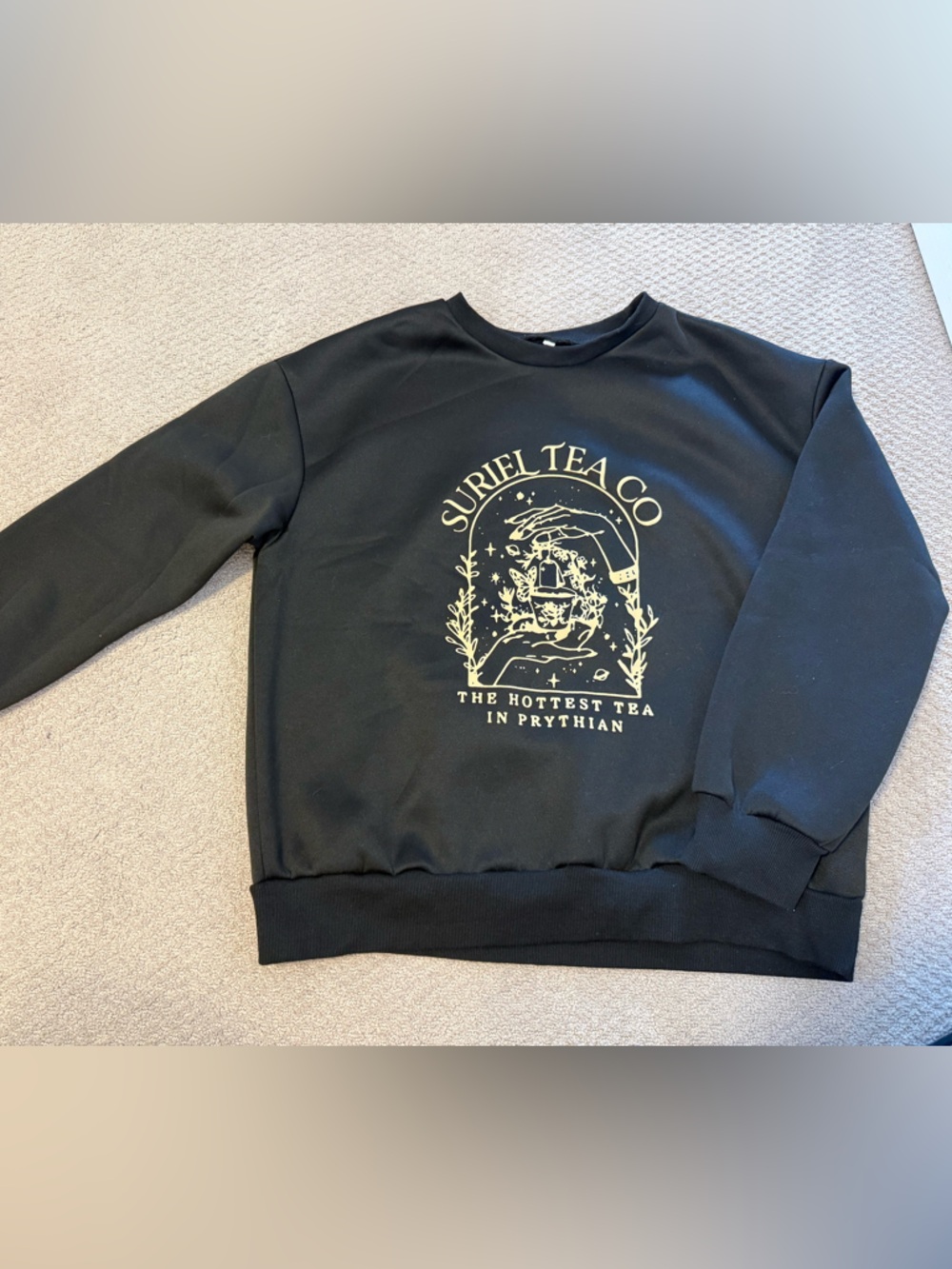 Suriel Tea Co. Black Graphic Crewneck